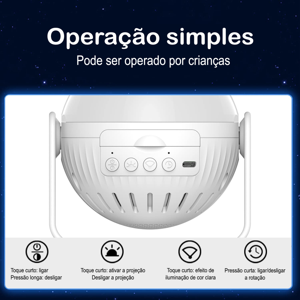 Projetor Galáxia Prime com 7 estilos Diferentes - Liora Express